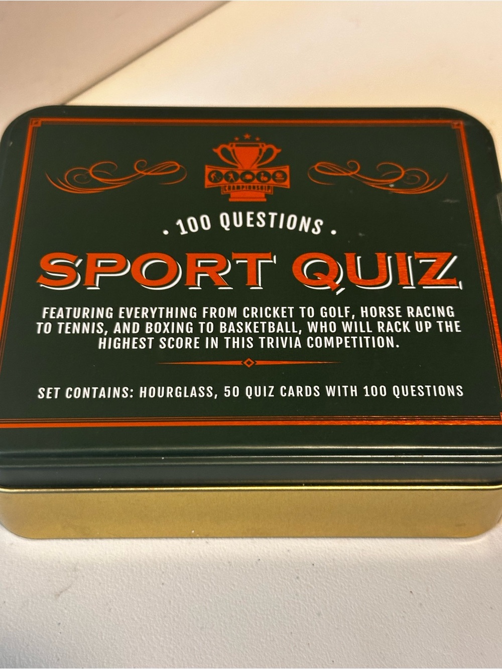 Sport Quiz Trivia Game Tin